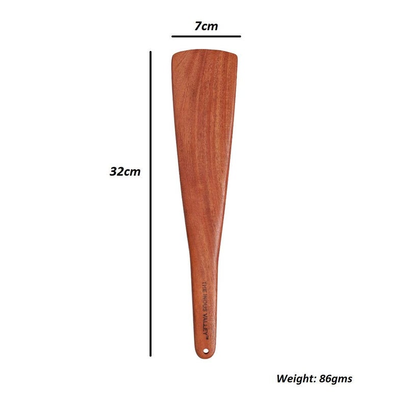 The Indus Valley The Indus Valley Neem Wood Compact FlipSpatulaLadle For Cooking DosaRotiChapati Kitchen Tools No Harmful Polish Naturally NonStick Handmade Set Of 6 23 Centimeters  - Image 5