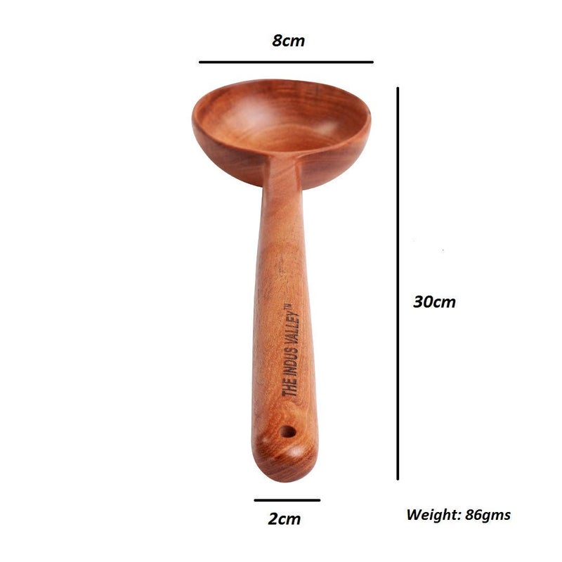 The Indus Valley The Indus Valley Neem Wood Compact FlipSpatulaLadle For Cooking DosaRotiChapati Kitchen Tools No Harmful Polish Naturally NonStick Handmade Set Of 6 23 Centimeters  - Image 4