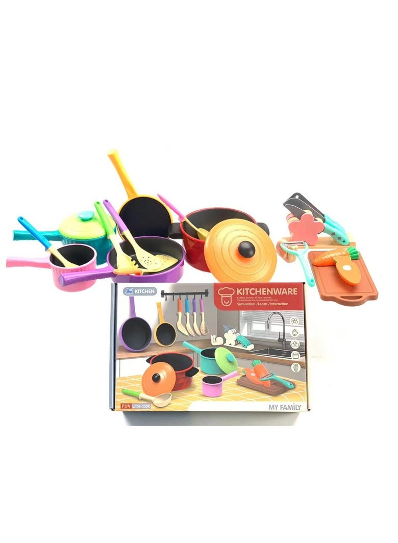 general Pretend to play toys, cute play toys kitchen simulation boys and girls cut the pot and pan - Image 2