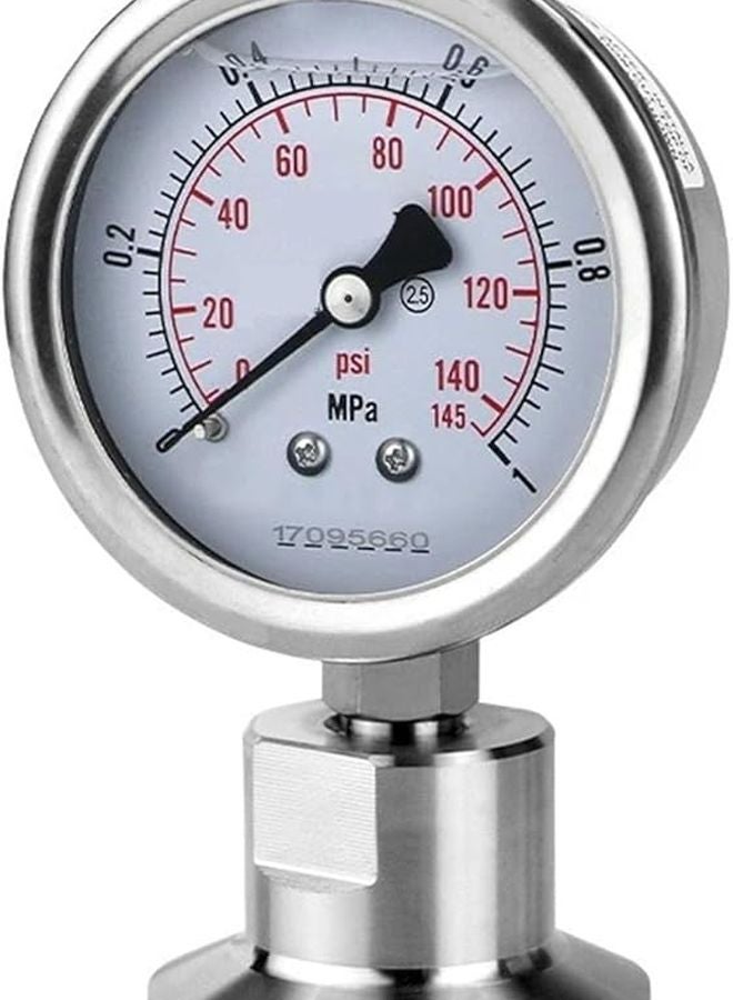 Tri Clamp Diaphragm Pressure Gauge 1 5 Inch 50 5mm 0 1 To 2 4 Mpa - Image 1