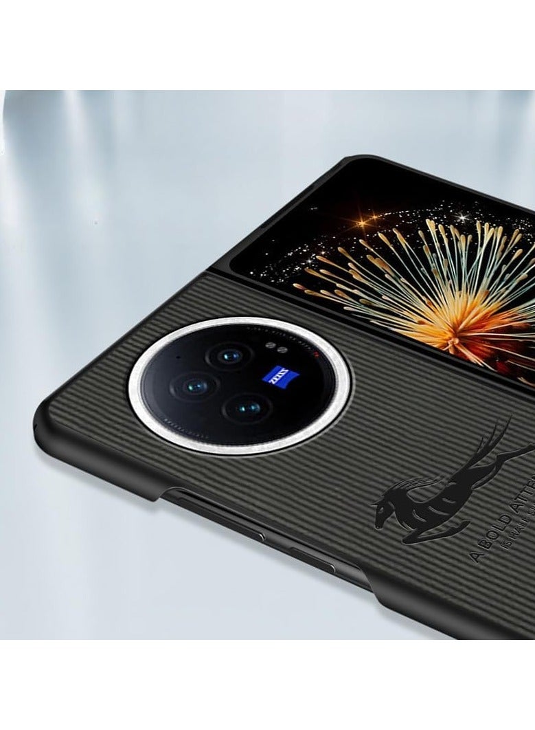 general Vivo X Fold 3 Case,Vertical Stripes Cloth Pattern Phone Case, Shockproof, Drop-Proof and Anti-Fingerprint Phone Case for Vivo X Fold 3 - Image 3