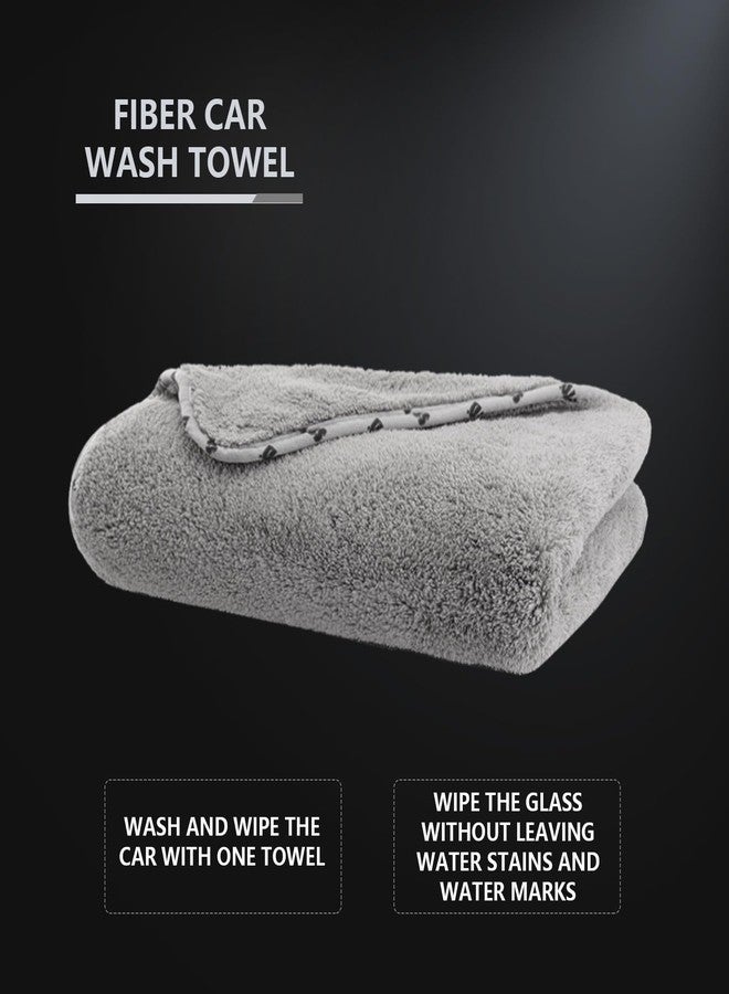 SPTA Car Microfiber Towels Woolly Mammoth Large, Super Absorbent and Soft Microfiber Towels for Cars, Gray (26.4 x 38.2 inch) -MT035 - Image 5