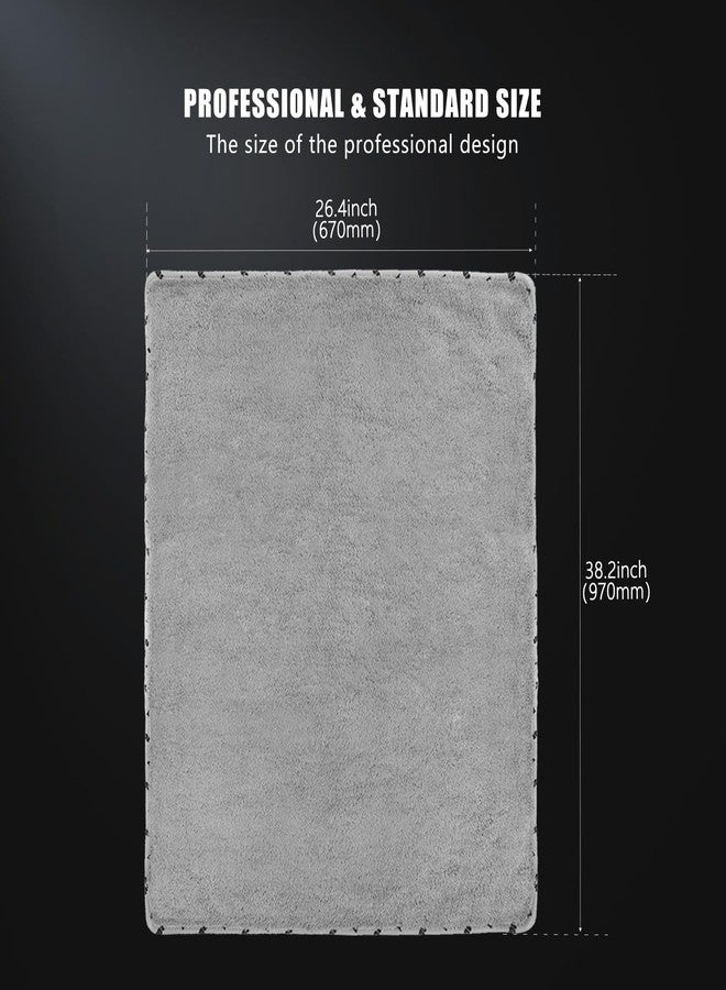 SPTA Car Microfiber Towels Woolly Mammoth Large, Super Absorbent and Soft Microfiber Towels for Cars, Gray (26.4 x 38.2 inch) -MT035 - Image 3