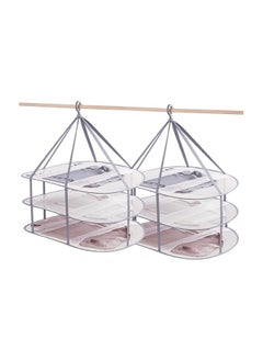 General 3 Layers Folding Clothes Drying Rack, Collapsible Sweater Drying Rack, Mesh Hanging Air Dryer for T-Shirt Swimsuit Food, with Internal Fixation  - Image 1