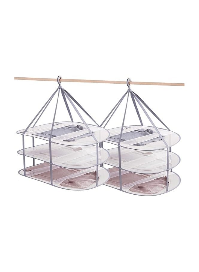 general 3 Layers Folding Clothes Drying Rack, Collapsible Sweater Drying Rack, Mesh Hanging Air Dryer for T-Shirt Swimsuit Food, with Internal Fixation - Image 1