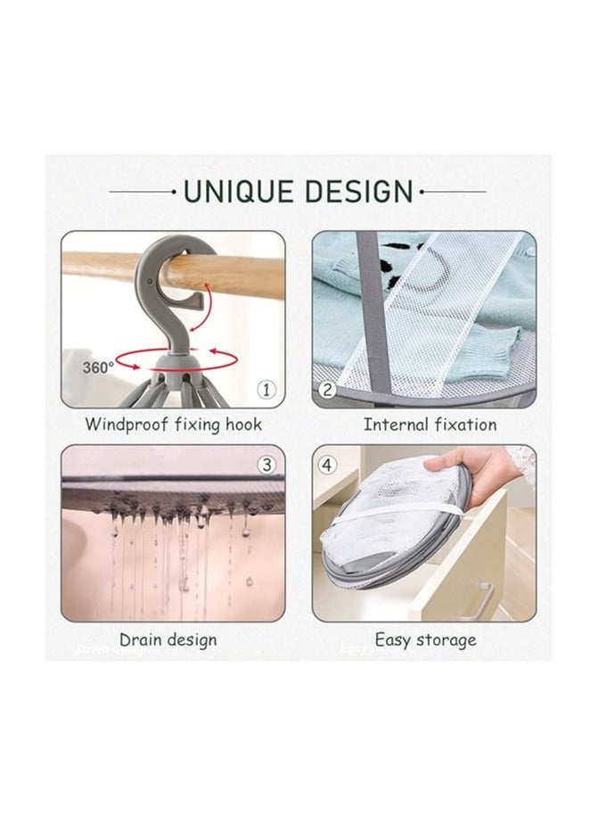 general 3 Layers Folding Clothes Drying Rack, Collapsible Sweater Drying Rack, Mesh Hanging Air Dryer for T-Shirt Swimsuit Food, with Internal Fixation - Image 3