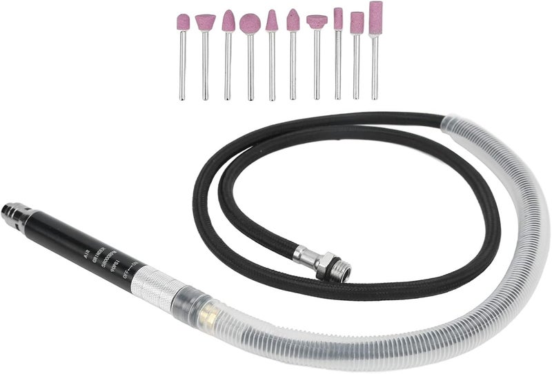 Pneumatic Pencil Die Grinder Kit, Air Powered Micro Die Grinder Set, 65000 RPM Compact Engraving Pen with 1/8in Collet for Metal Wood Plastic Polishing and Grinding - Image 4