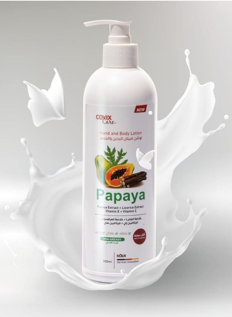 covix care Hand and Body Lotion Papaya 500 ml - Image 2