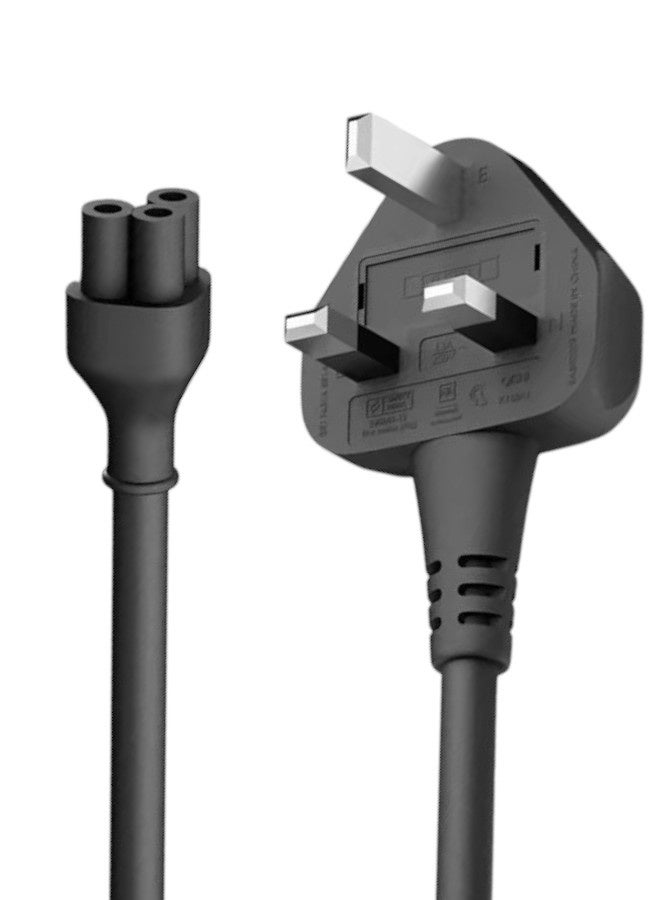 UK Plug to C5 Laptop Power Cable 1.6m (5ft), BS1363/A 3 Pin to IEC C5 Cloverleaf, 13A 18AWG Fused Lead for Laptops, Notebooks & Electronics
