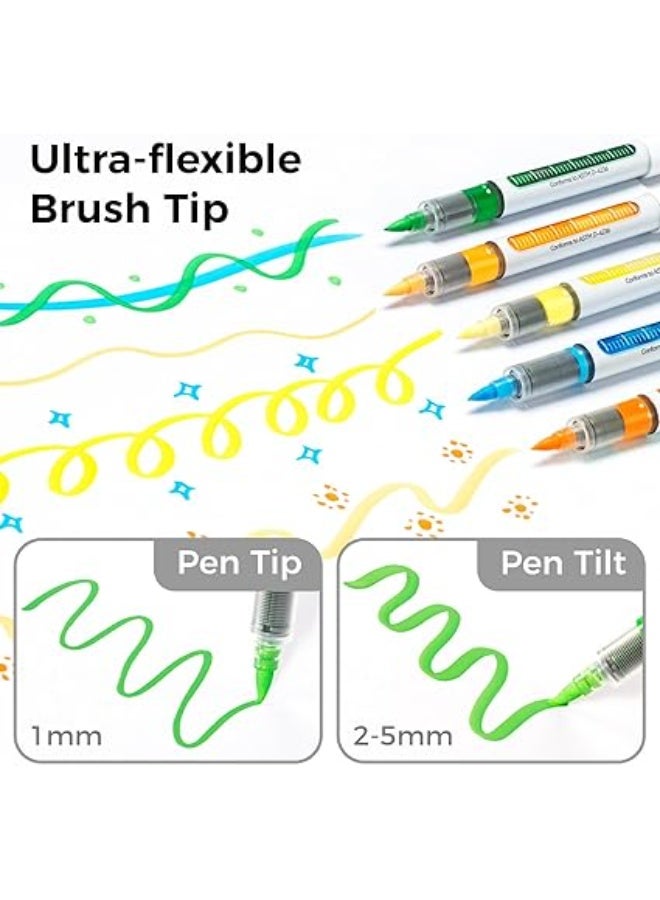 أوهوهو أقلام طلاء أكريليك اوهوهو 24 لونًا: أقلام ماركر أكريليك برؤوس فرشاة 1.5 ملم، أقلام طلاء عالية التعتيم مقاومة للماء ومقاومة للضوء لطلاء الصخور وبيض عيد القيامة والخشب والزجاج والسيراميك والقماش - Image 1
