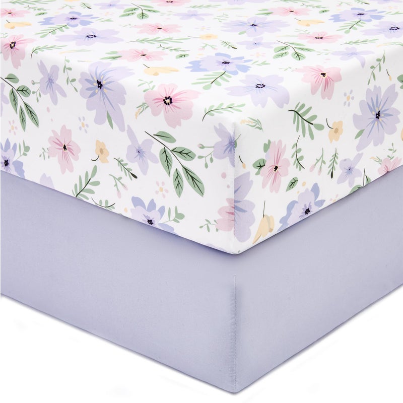 TILLYOU Baby Crib Sheets for Boys Girls Super Soft Toddler Bed Sheets 2 Pack Sheets for Standard Crib Mattress 28x52in Brilliant Little Flowers - Image 2