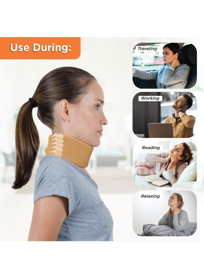 Universal Soft Neck Brace - Premium Cervical Foam Support for Sleeping - Keeps Vertebrae Firm to Relieve Spine Pressure - Breathable & Comfortable - 1 Piece - Size: Large (L) - Image 4