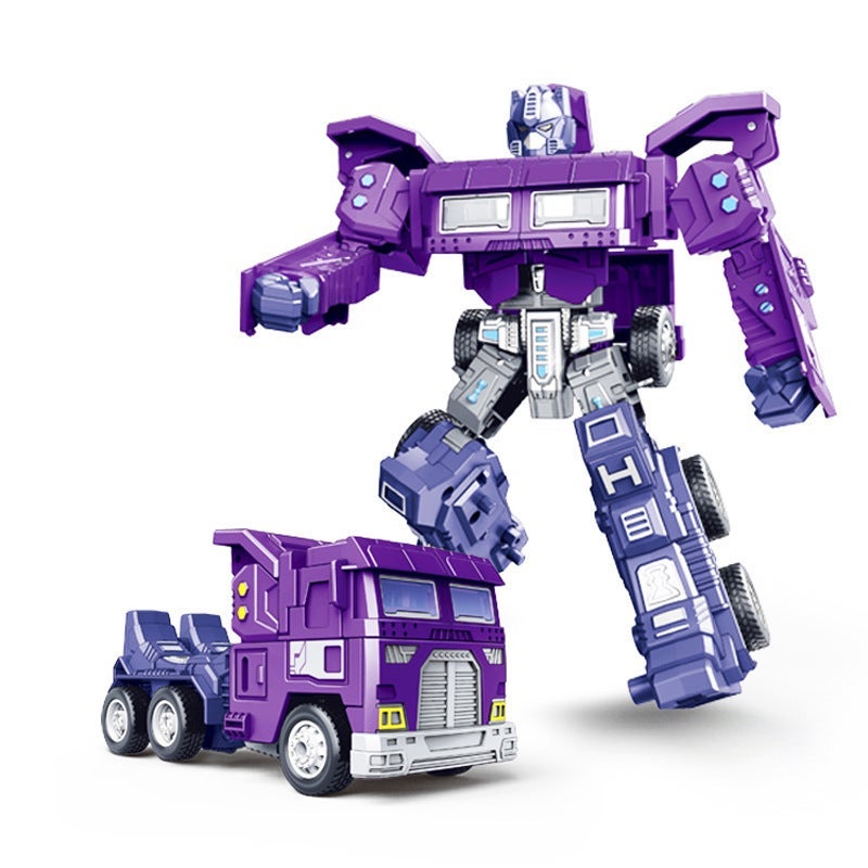 Kids Puzzle Transformer Toy Inertia Car Model Purple/transformation truck War police (706-49)