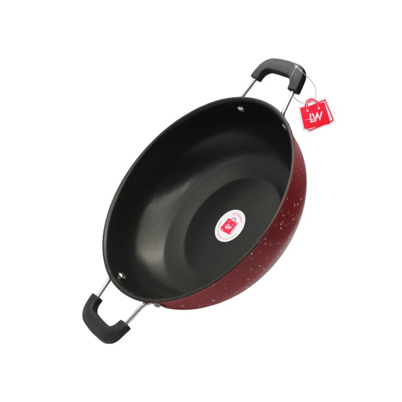 LAZYwindow Nonstick Kadhai, 26cm, 3L - Red Base - Image 1