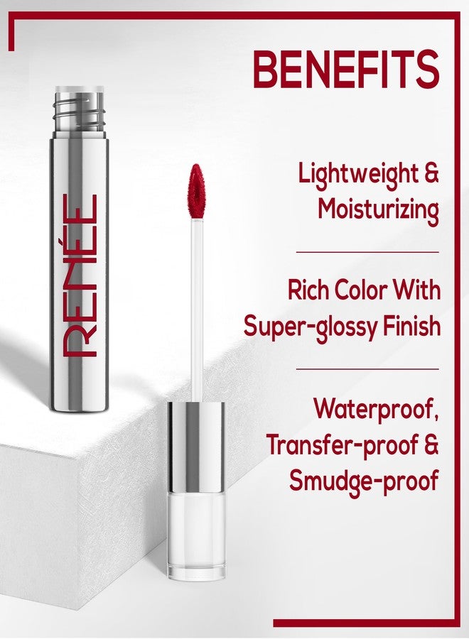 RENEE Gloss Stay Transfer-Proof Liquid Lip Color - Rosalia 3.5ml, Rich Intense Payoff High Pigment Super Glossy Finish, Waterproof, Smudge-proof, Lasts Up To 12 Hours, Enriched with Vitamin E & C - Image 3