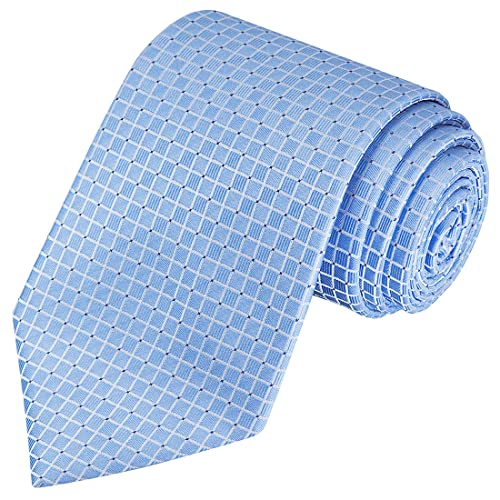 KissTies Blue Tie Set Solid Necktie Wedding Ties + Pocket Square + Gift Box - Image 2