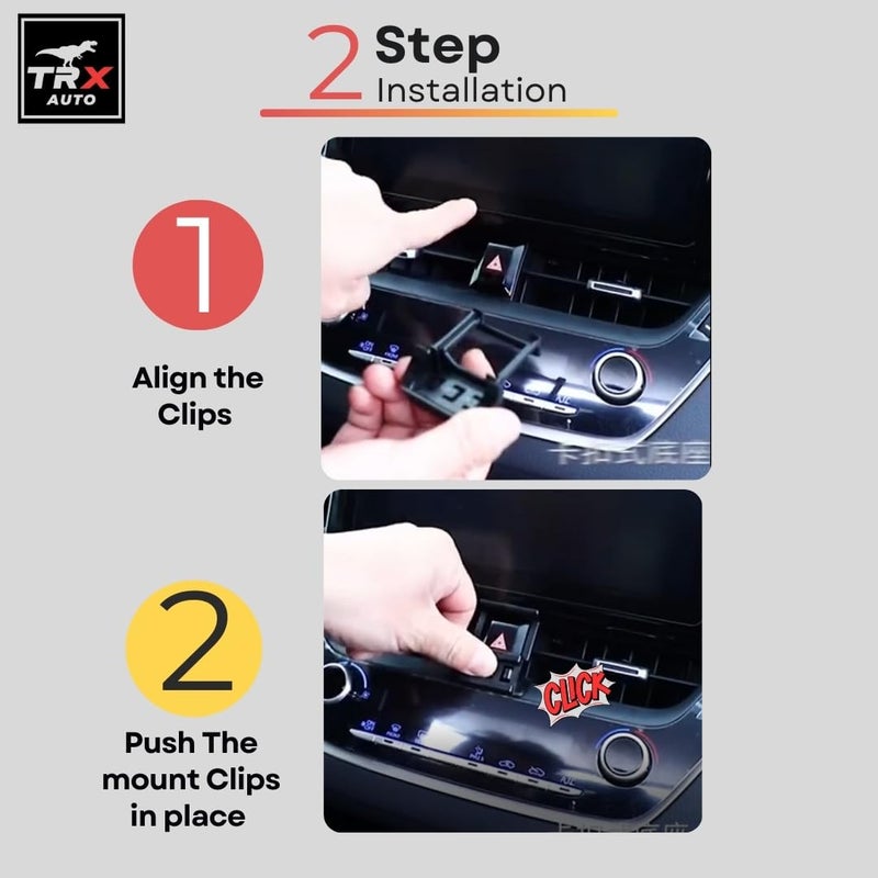 TRX AUTO Phone Holder Mount With Gravity Phone Holder For Toyota Corolla & Corolla Cross 2019 To 2023 | Toyota Corolla Car Accessories | Corolla Mobile Phone Holder - Image 5