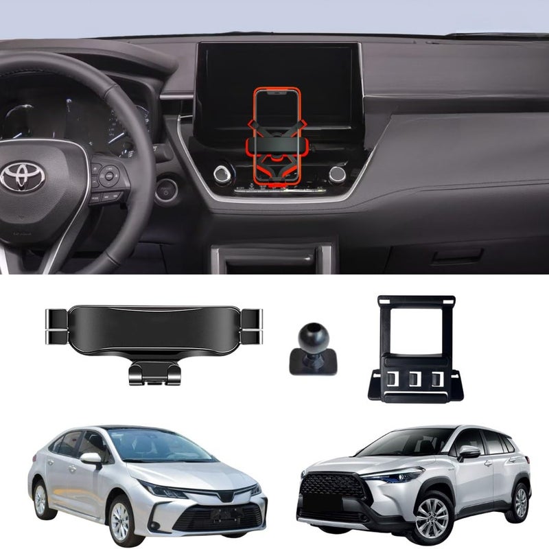 TRX AUTO Phone Holder Mount With Gravity Phone Holder For Toyota Corolla & Corolla Cross 2019 To 2023 | Toyota Corolla Car Accessories | Corolla Mobile Phone Holder - Image 1