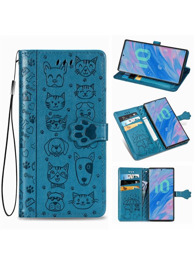 Zaboon Case For Galaxy Note 10 Cute Cat and Dog Embossed Horizontal Flip Leather Case with Bracket / Card Slot / Wallet / Lanyard - Image 1