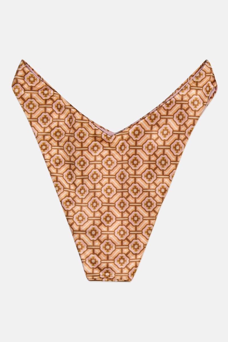 Asos Design Women 1 Peace Pull On Hipster Bikini Bottom, Tan Combo  - Image 2