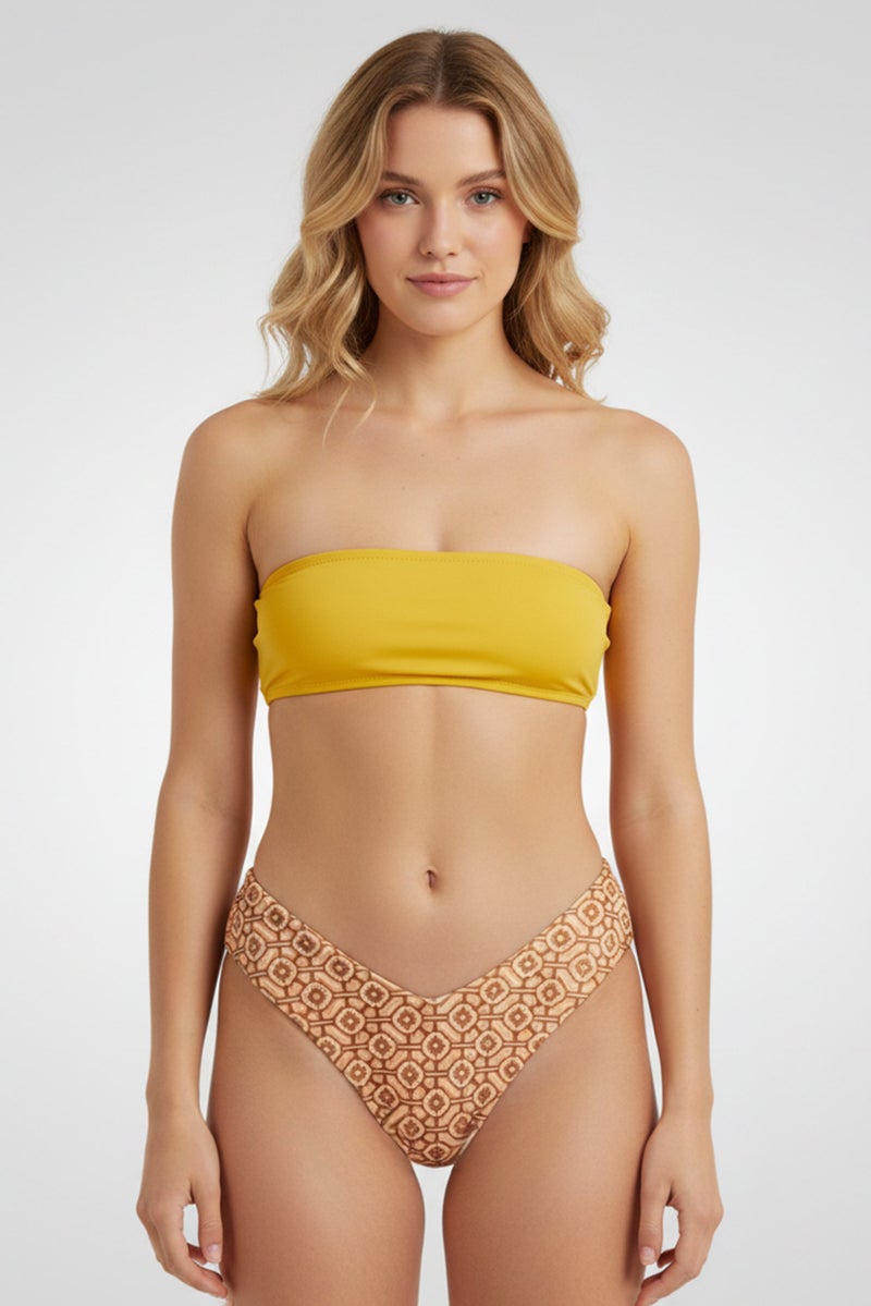 Asos Design Women 1 Peace Pull On Hipster Bikini Bottom, Multicolor - Image 1