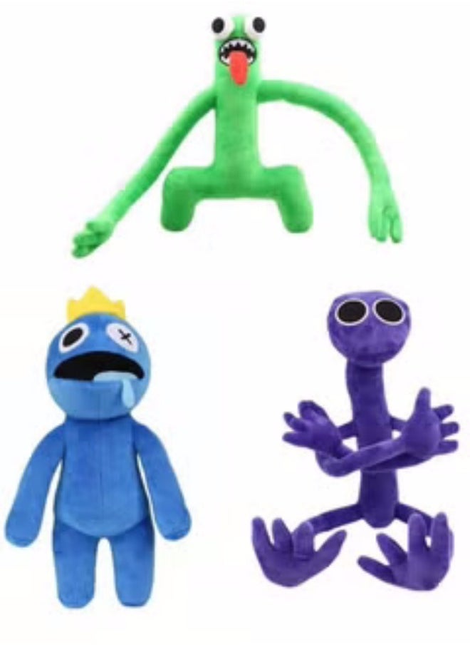 MIXDE 3-Piece Rainbow Friends Plush Toy Horror Game Stuffed Doll Gifts for Kids and Game Fans  - Image 1