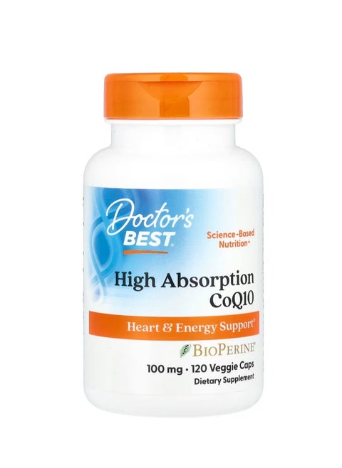 High Absorption CoQ10 with BioPerine 100 mg 120 Veggie Caps