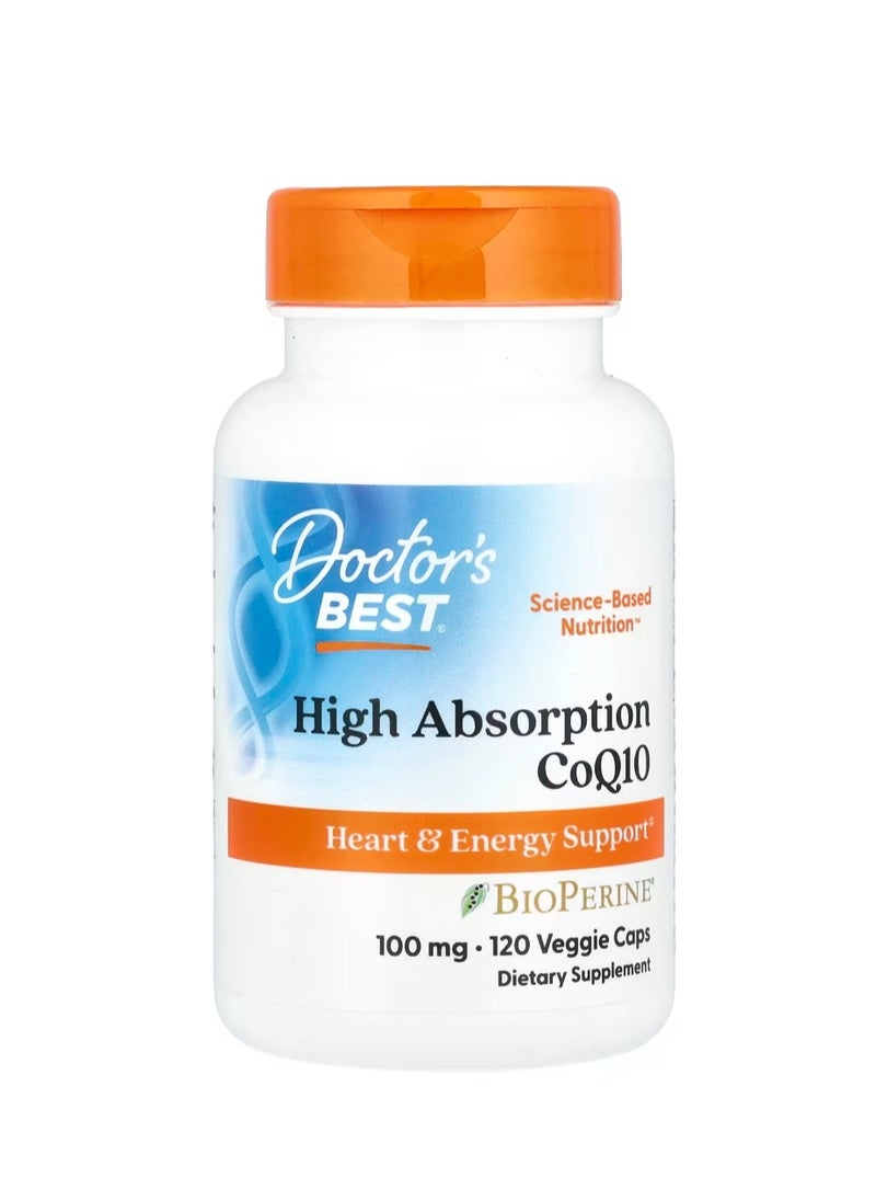 Doctor's BEST - High Absorption CoQ10 with BioPerine 100 mg 120 Veggie Caps - Image 1