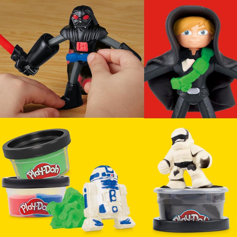 Play-Doh Star Wars Squish & Slice Lightsabers Playset with Luke Skywalker & Darth Vader Figures - Image 3