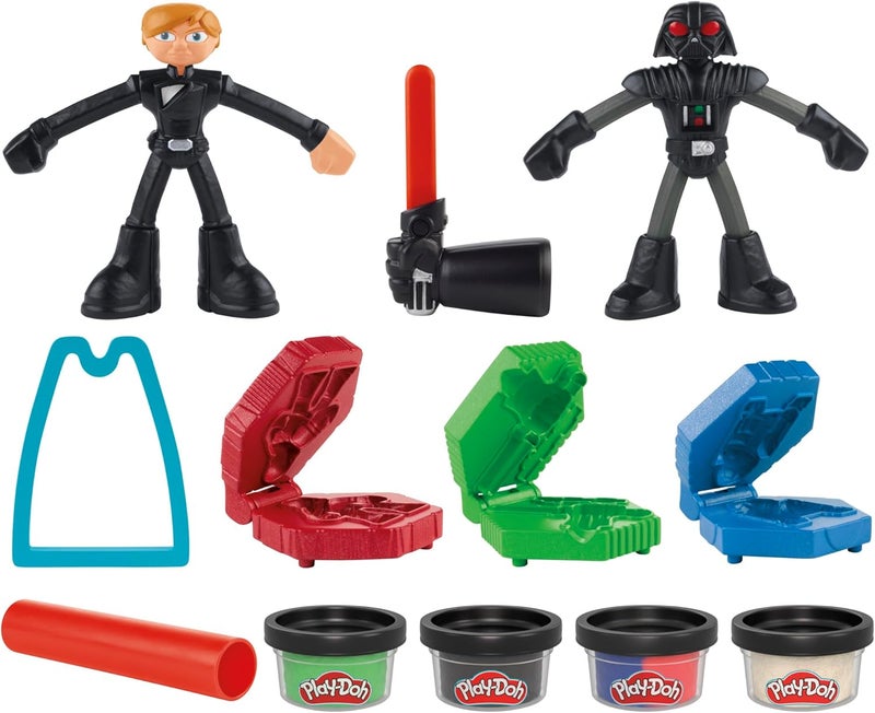 Play-Doh Star Wars Squish & Slice Lightsabers Playset with Luke Skywalker & Darth Vader Figures - Image 1