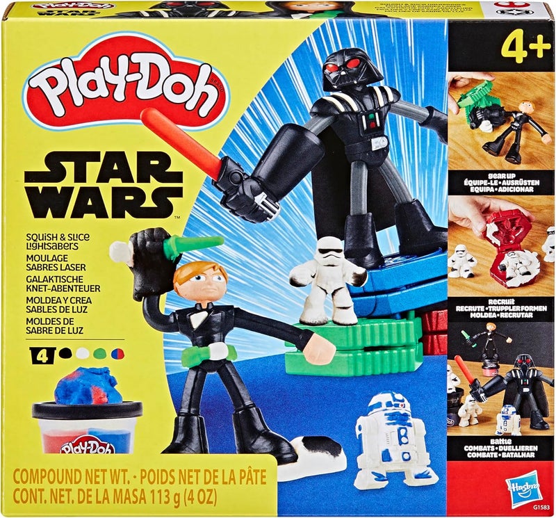 Play-Doh Star Wars Squish & Slice Lightsabers Playset with Luke Skywalker & Darth Vader Figures - Image 2