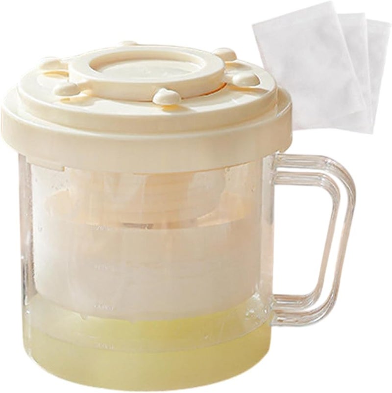 Beige Yogurt Maker Machine with Fine Mesh Strainer for Homemade Cheese and Juice - Image 1