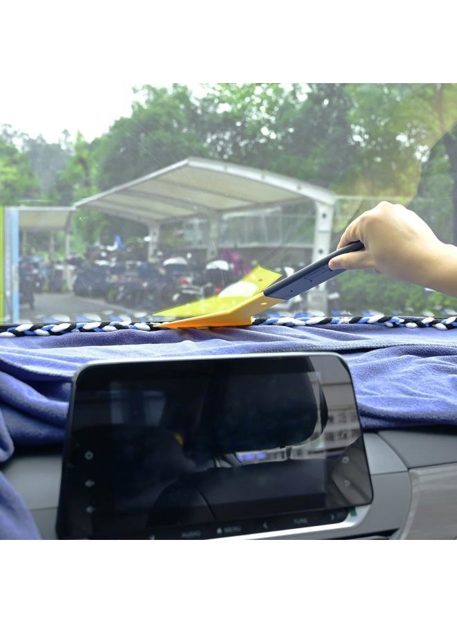 Ehdis Window Tint Squeegee Long Handle Scraper Tool Triangle Slim Foot Tinting Squeegee Windshield Snow Frost Ice Removal Tool for Cars Trucks Window Film Installation Applicator Tool - Image 2