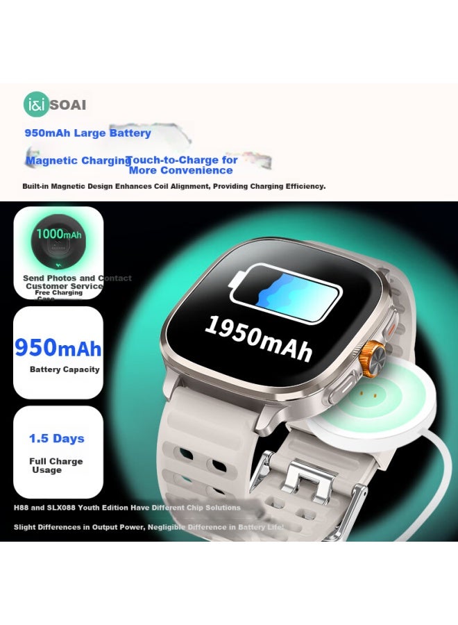 Soaiy Slx088 Smart Phone Watch Large Screen Gps 5g Sim Card Full Network High School Adult Rotatable Camera Waterproof Nfc Heart Rate Blood Oxygen Gold - Image 2