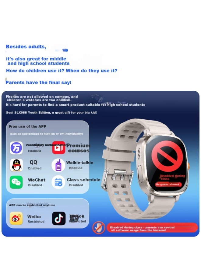 Soaiy Slx088 Smart Phone Watch Large Screen Gps 5g Sim Card Full Network High School Adult Rotatable Camera Waterproof Nfc Heart Rate Blood Oxygen Gold - Image 5