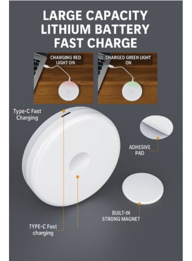 2-Pack Small Night Light，Remote & Touch Control, 3 Color Modes Dimmable, Type-C Fast Charging, Timer Function with Double-Sided Adhesive Iron Sheet for Bedroom Nursery - Image 4