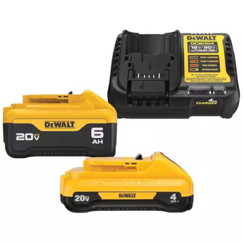 Dewalt 20V MAX Lithium-Ion 6.0Ah and 4.0Ah Battery, Charger Starter Kit and Carrying Bag - Image 1