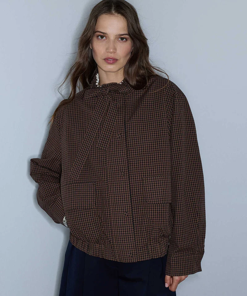 ايبيكيول Plaid Bomber Coat