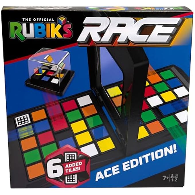 Rubik's Rubiks Cube Race Ace Edition Classic FastPaced Puzzle Strategy Sequence Board Game ProblemSolving Brain Teaser 2 Players Stocking Stuffers for Ages 7  Up - Image 1