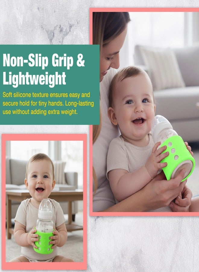 سيف-أو-كيد غطاء زجاجة سيليكون نقي خالٍ من مادة BPA من Safe-O-Kid - غطاء ناعم وغير سام لحماية زجاجات الأطفال، آمن للصغار، متين، سهل التنظيف، سعة 60 مل، أخضر - عبوة من 4 قطع - Image 5