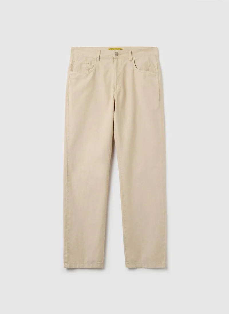 او في اس Trousers In Linen And Cotton With Five Pockets