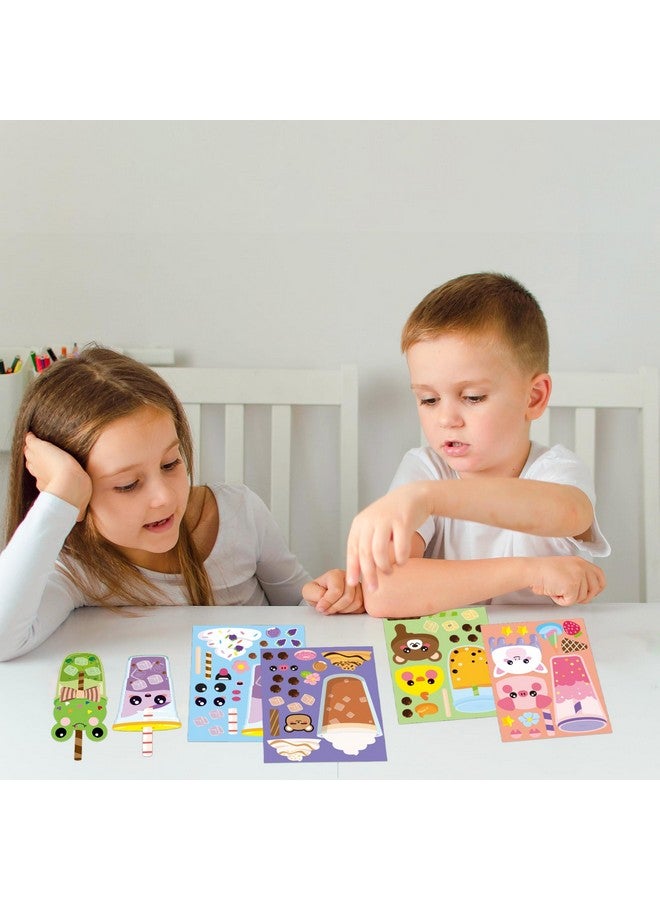 ANGOLIO 40Pcs Make A Face Boba Tea Stickers Make Your Own Animals Stickers Mix and Match Sweets and Boba Tea Party Favor Supplies for Kids Ice Cream Sticker Games Birthday DIY Art Crafts - Image 5