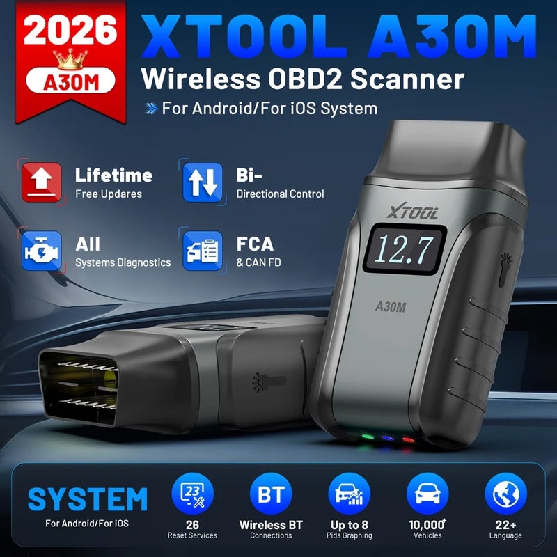 أداة اكس  جهاز فحص أعطال السيارة Xtool Anyscan+ A30M V2.0 Hot Version AI-Assisted OBD2 BT Diagnostic Tools Canfd All Car Full System Bi-directional 26 Reset - Image 3