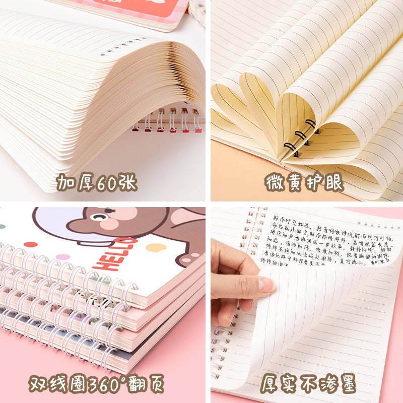 Cute Cartoon A5 Coil Book Student Learning Supplies Office Stationery Notepad High Color Notebook - Image 4