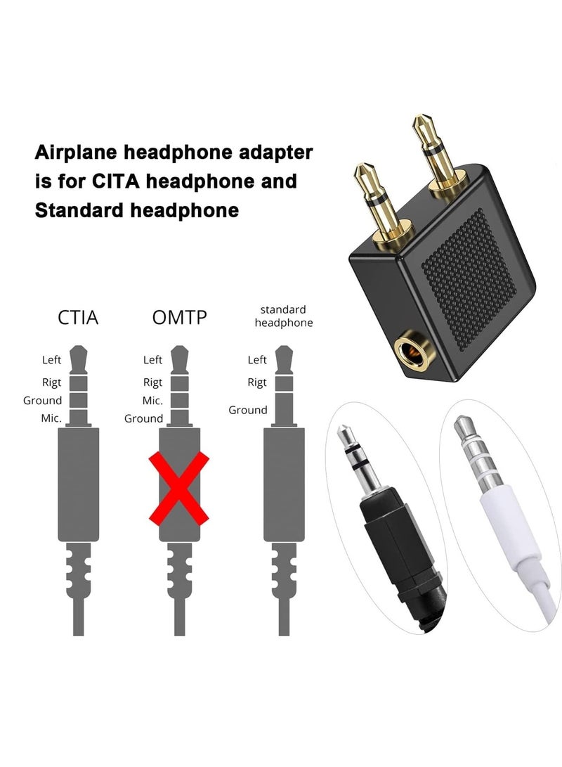 Airplane Headphone Adapter, Pack of 3 Airline Flight Headphone Converter Gold Plated 3.5mm Male to 3.5mm Female Stereo Aux Jack Headphone Adapter Compatible with More Headphones - Image 4