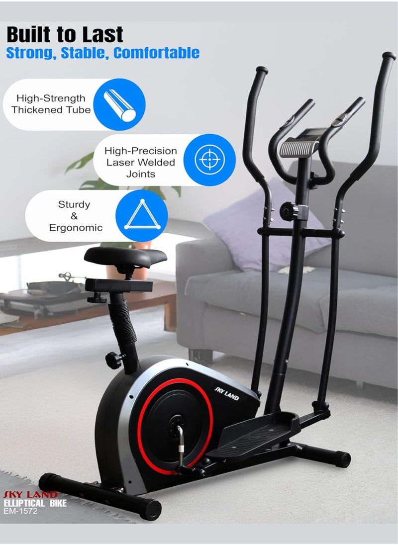 Sky Land Magnetic Elliptical Cross Trainer Bike | 8-Level Magnetic Resistance | LED Display | FitShow App | Home Gym Cardio Workout | Quiet & Smooth Motion | Seat Included | 100Kg Capacity EM-1572  - Image 4