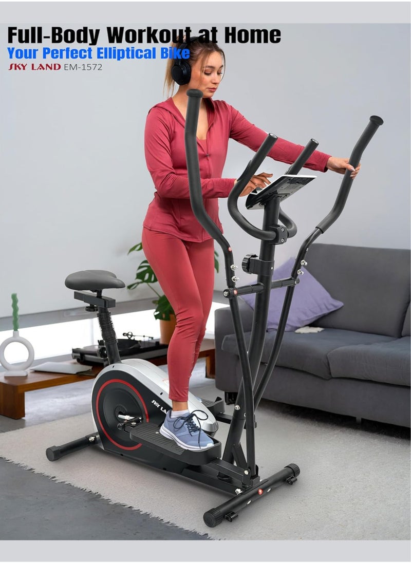 Sky Land Magnetic Elliptical Cross Trainer Bike | 8-Level Magnetic Resistance | LED Display | FitShow App | Home Gym Cardio Workout | Quiet & Smooth Motion | Seat Included | 100Kg Capacity EM-1572  - Image 2