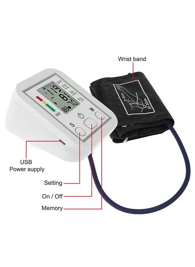 Electronic Blood Pressure Monitor – Accurate & Reliable BP Measurement | LCD Display, Portable & Easy-to-Use Home Healthcare Device for Monitoring Blood Pressure, Adjustable Cuff, Automatic Detection