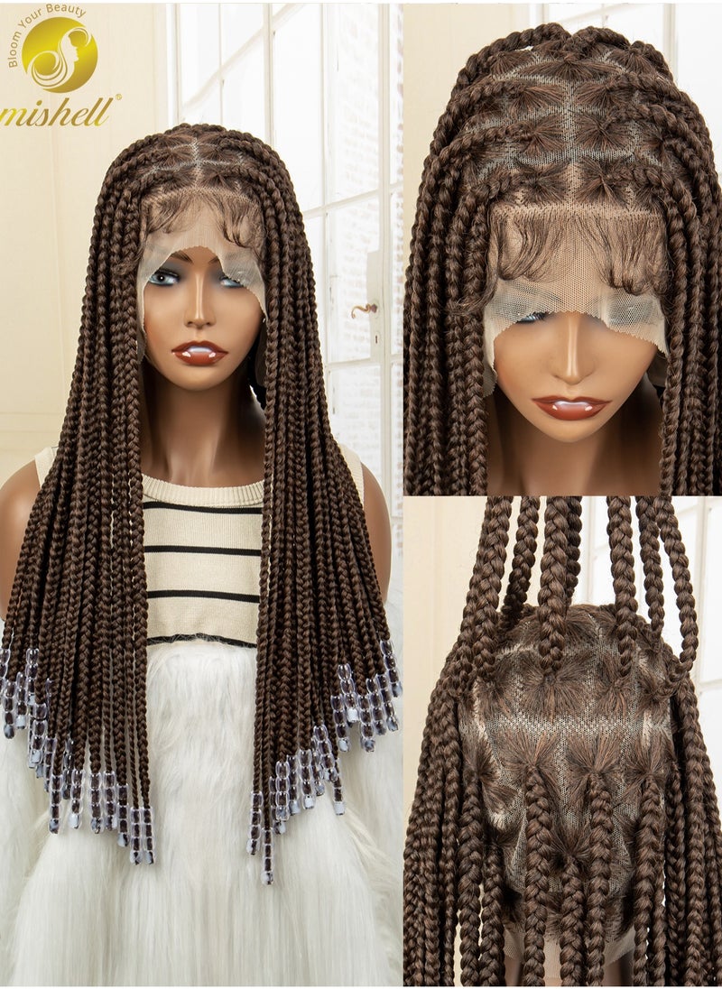 MISHELL - MISHELL Synthetic Braid WigTransparent HD Full Lace Braided Wig With Baby Hair For Women - Image 1