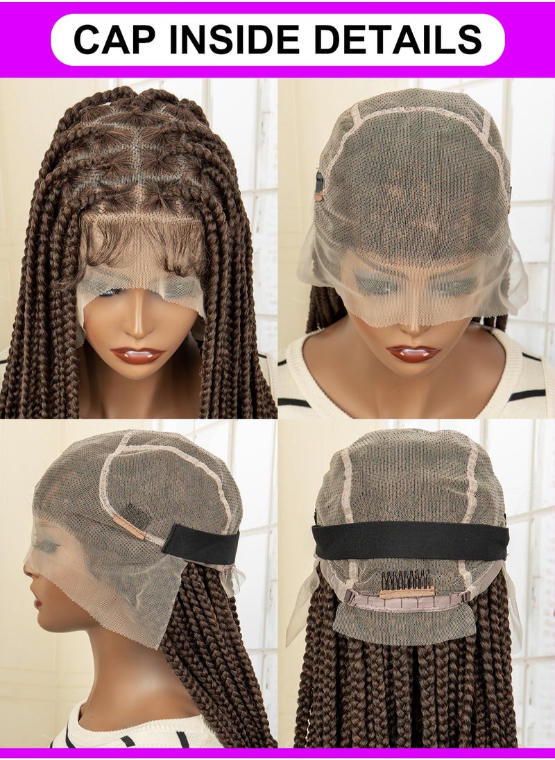 MISHELL - MISHELL Synthetic Braid WigTransparent HD Full Lace Braided Wig With Baby Hair For Women - Image 1